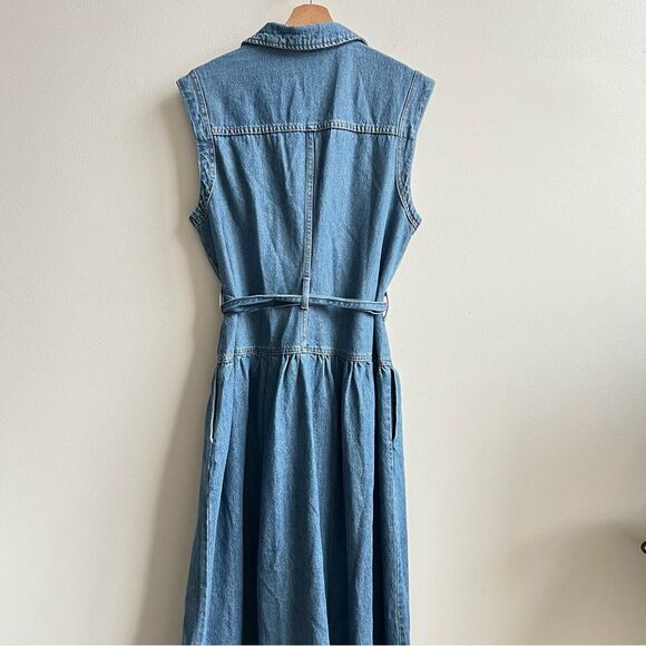 Universal thread Tie-Waist Midi A-Line Dress Indigo Plus size 16 NWT - Picture 7 of 9